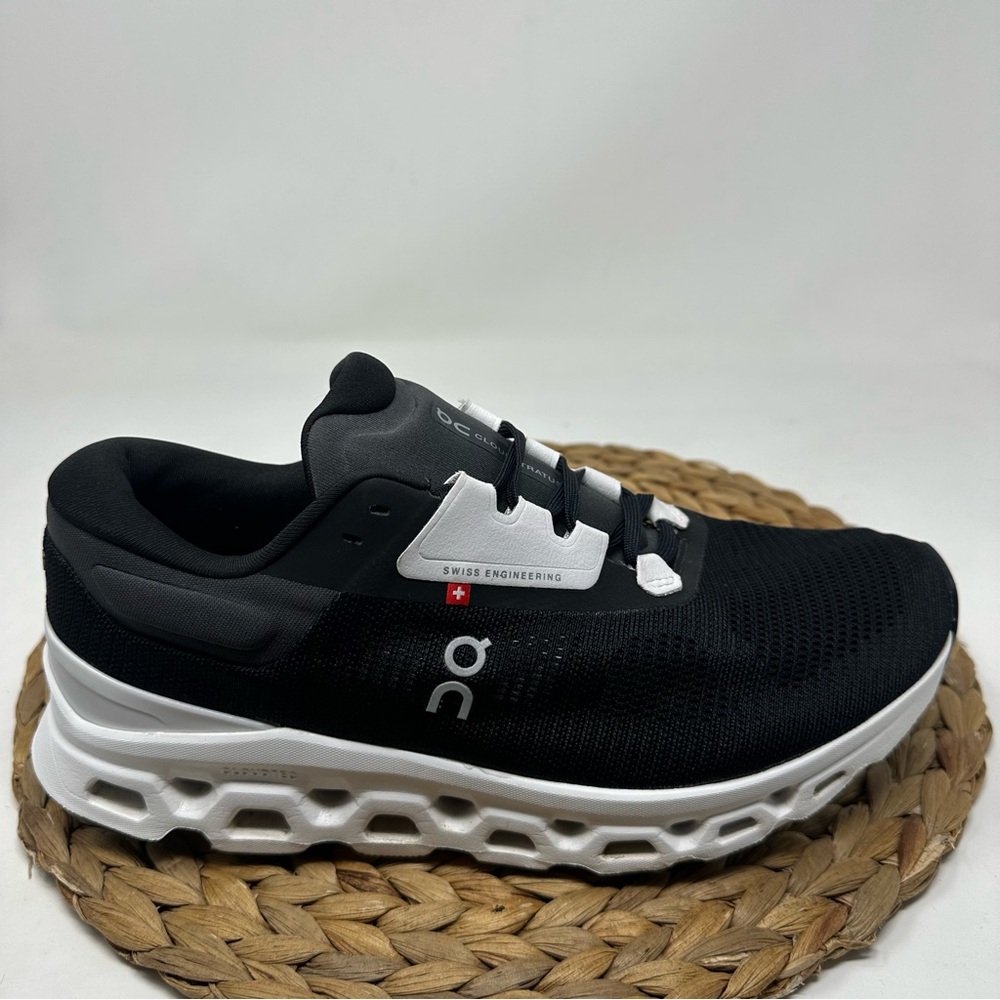 ON RUNNING Cloudstratus Running Shoes Black Frost White Size 10 Women's